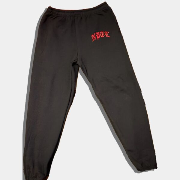 NPTL Embroidered Sweatpants Black/Red Thumbnail